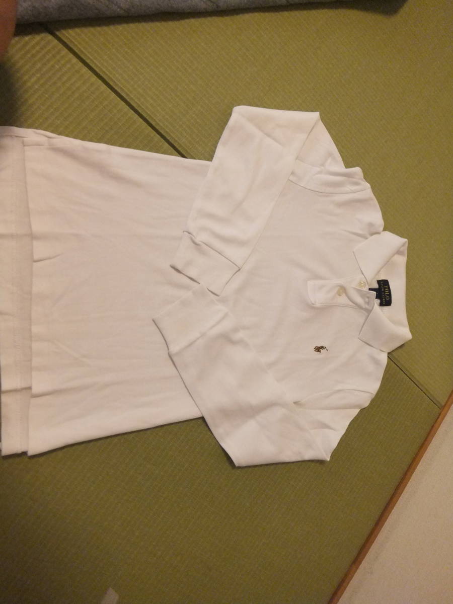 POLO ラルフローレン 白 長袖ポロシャツ サイズ7 130/64子供用(長袖 
