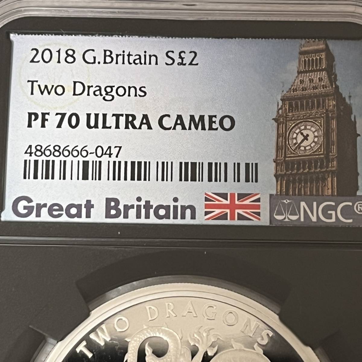 最高鑑定】2018 イギリス 1オンス 2ポンド銀貨 NGC PF70 ULTRA CAMEO 2