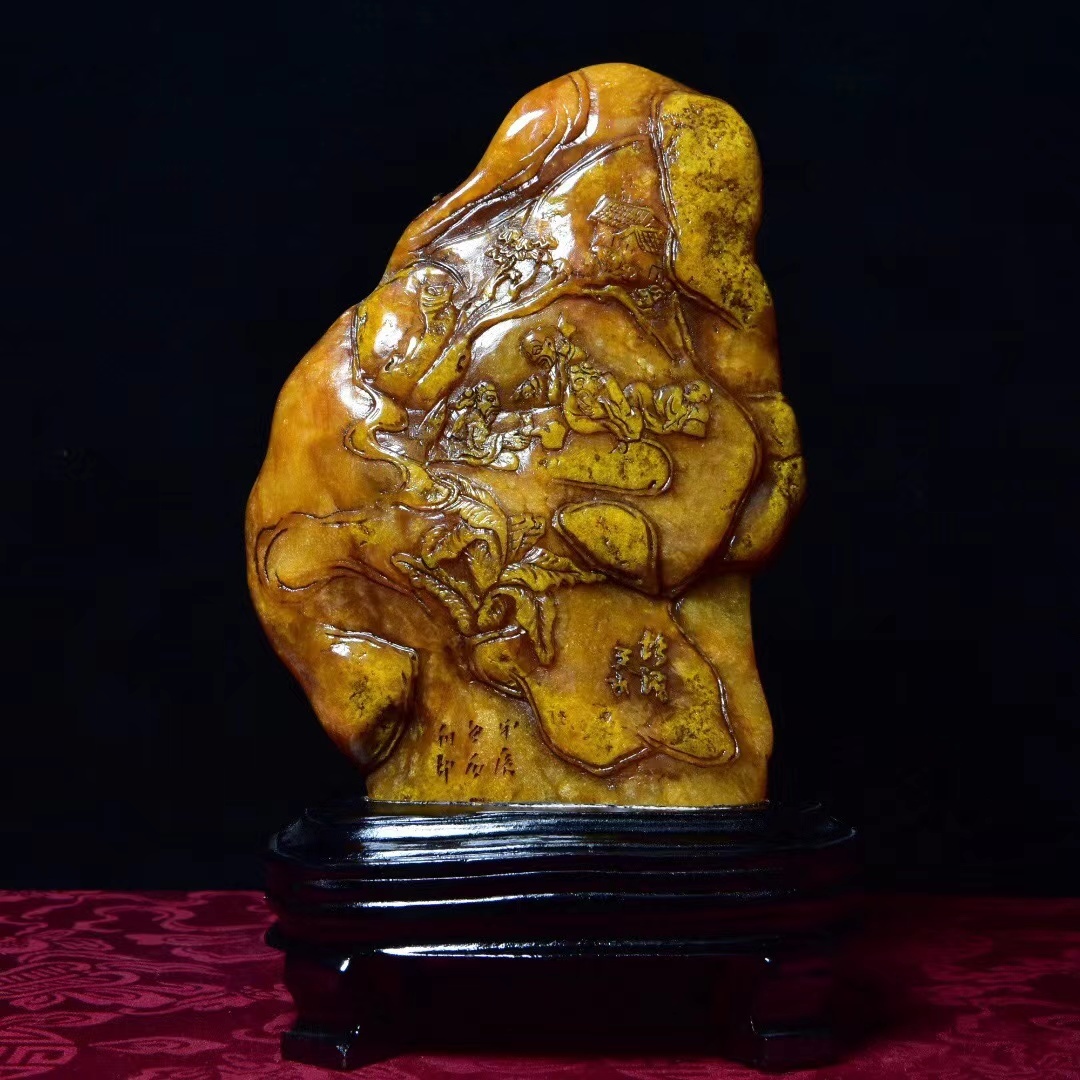 蔵友館蔵品・寿山石・芙蓉石・細密彫・龍行天下紋印章・箱付 蔵友館蔵品・寿山石・芙蓉石・細密彫・龍行天下紋印章・箱付