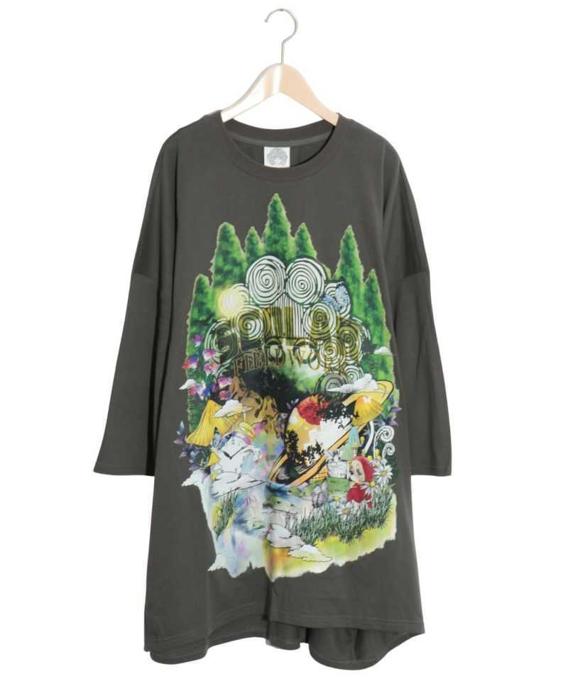 最旬ダウン ScoLar スカラー ゆったり おとぎ話柄 チュニック 新品 未使用 チャコールグレー Mサイズ 最旬ダウン ScoLar スカラー ゆったり おとぎ話柄 チュニック 新品 未使用 チャコールグレー Mサイズ