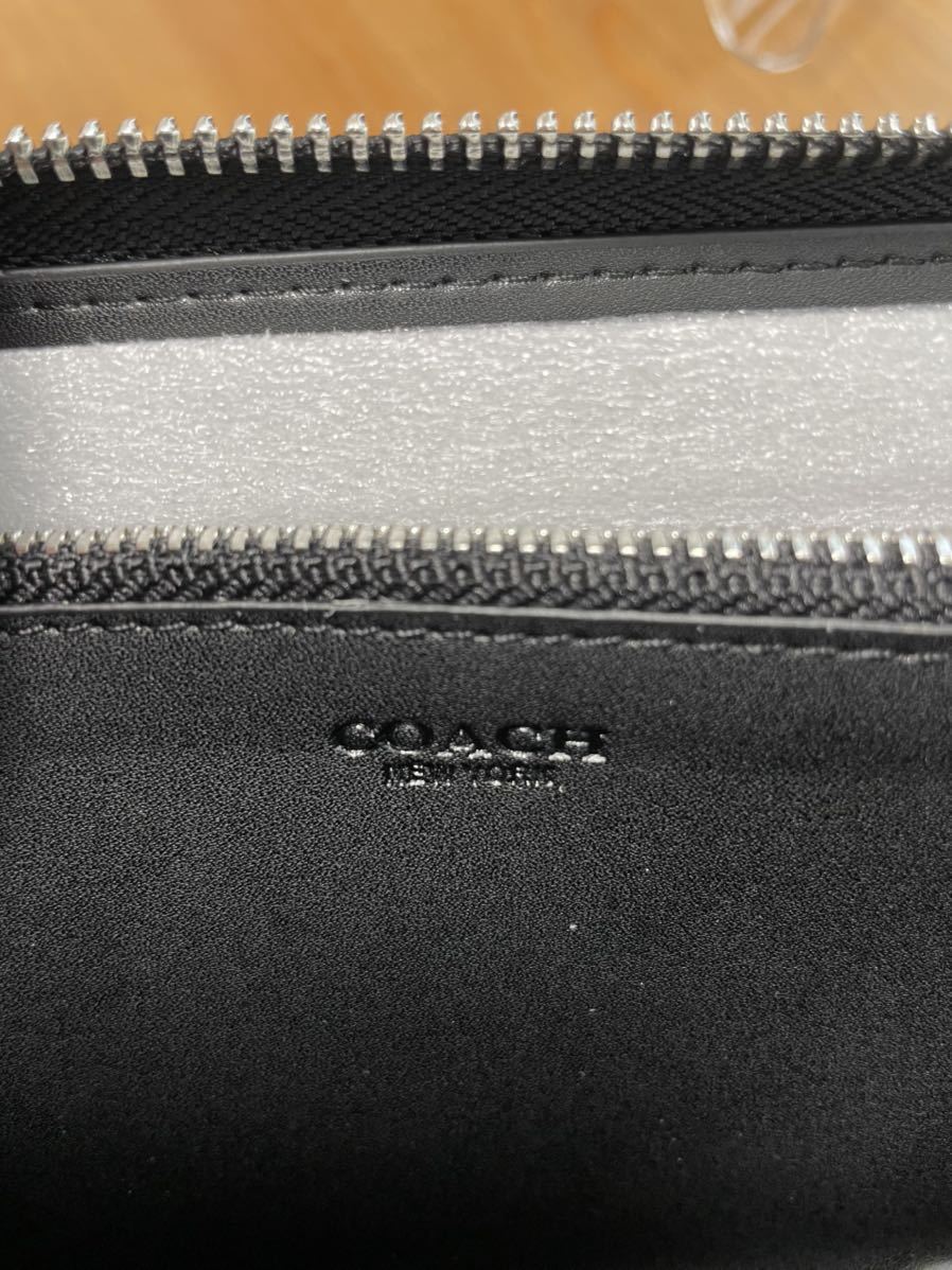 1円スタート COACH コーチ 長財布 シグネチャー ブラック