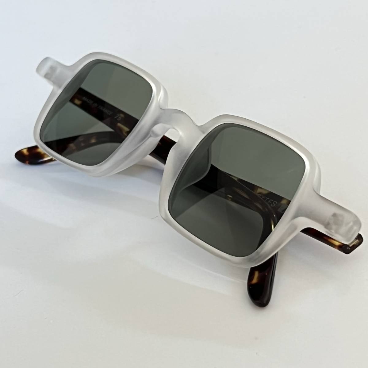80's LUNETTES IDC スクエア型 サングラス① クリア×ブラウン