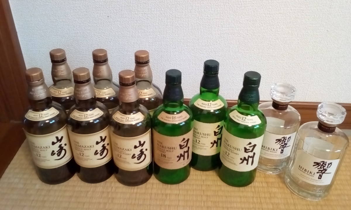 織り柄チェック 山崎 180ml 7本 白州 180ml 11本 計18本セット