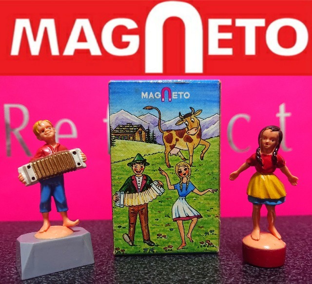 MAGNETO社 マジックミュージシャン アコーディオン 当時物 フィギュア ダンスドール ダンシングドール ドイツ製 磁石で動く人形 磁力 反発_画像2