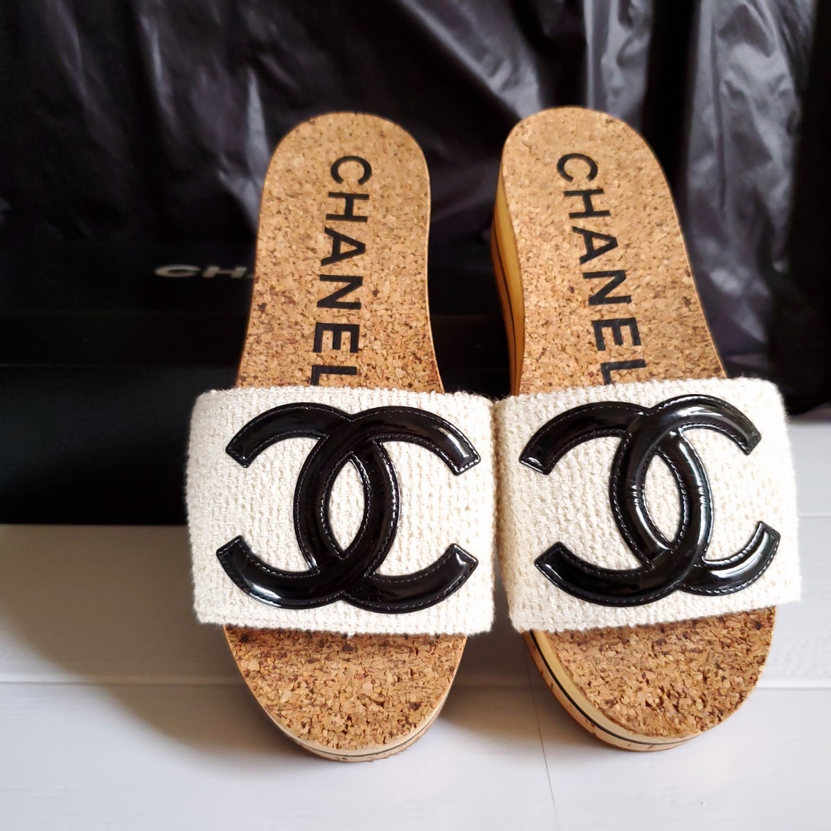 2020 CHANEL ココマーク コルク フラットサンダル スポーツ シャワー