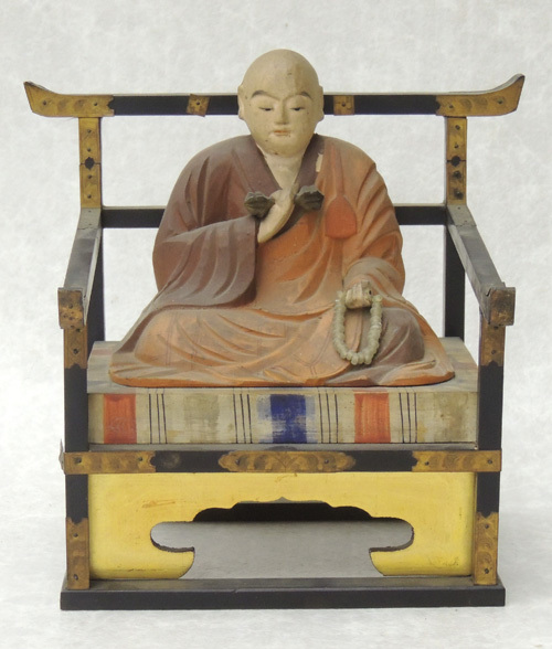 密教法具 真言宗 ○ 弘法大師 木彫彩色坐像 ○ 空海仏像 仏教 密教法具 真言宗 ○ 弘法大師 木彫彩色坐像 ○ 空海仏像 仏教