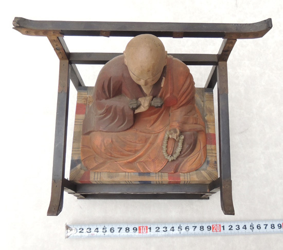 密教法具 真言宗 ○ 弘法大師 木彫彩色坐像 ○ 空海仏像 仏教 密教法具 真言宗 ○ 弘法大師 木彫彩色坐像 ○ 空海仏像 仏教