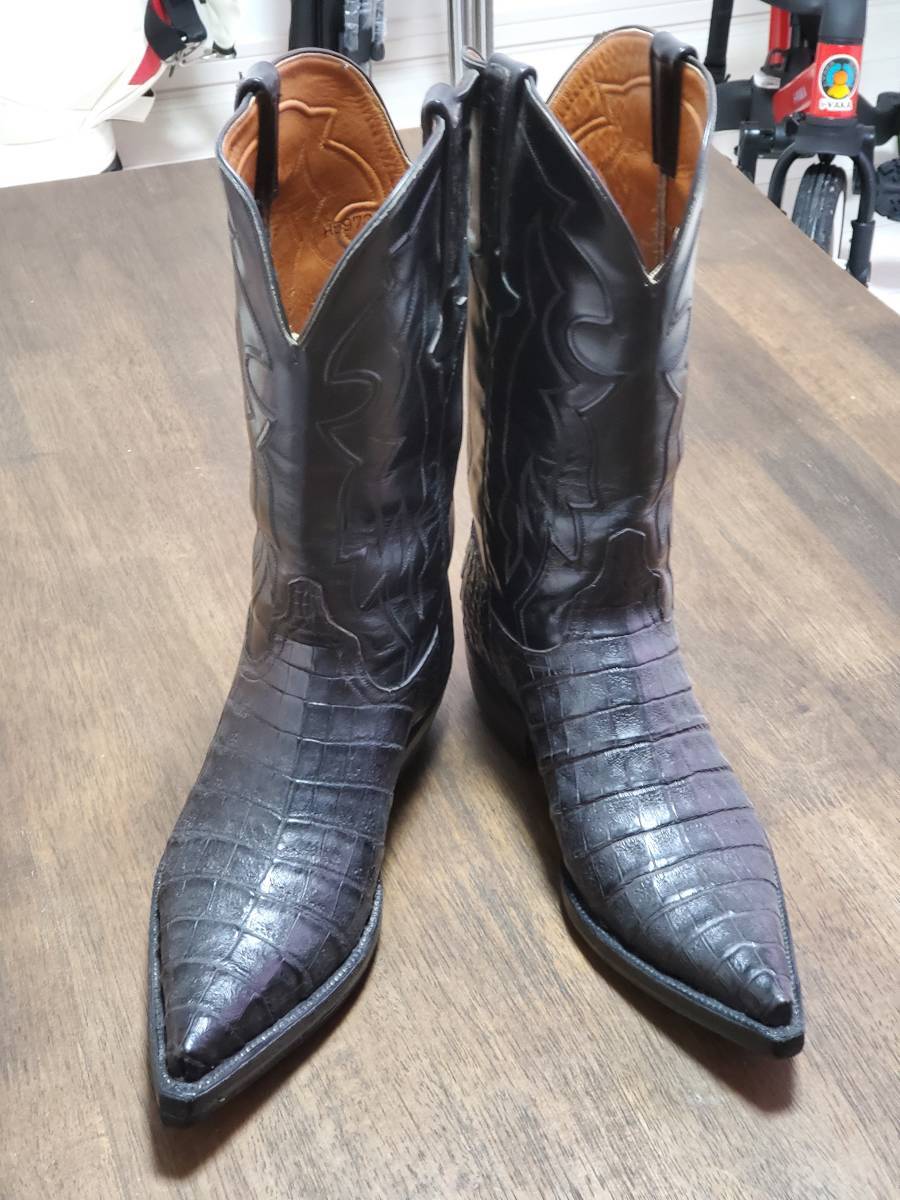 LUCCHESE ルケーシークラシック カイマンワニ ウエスタンブーツ26.5cm