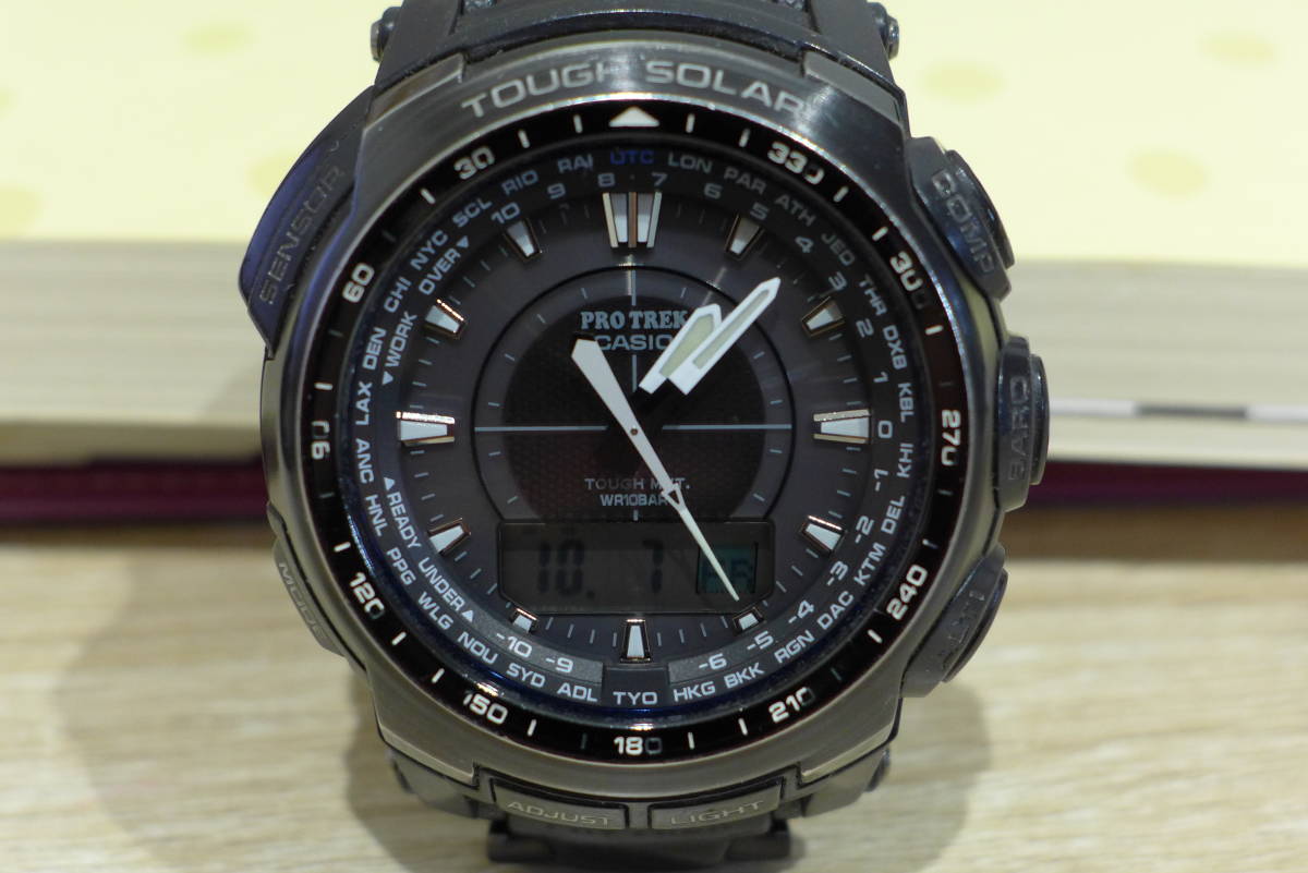 CASIO PROTREK PRW-5100YT サファイアガラス 電波ソーラー 稼働品 プロトレック アウトドアウォッチ