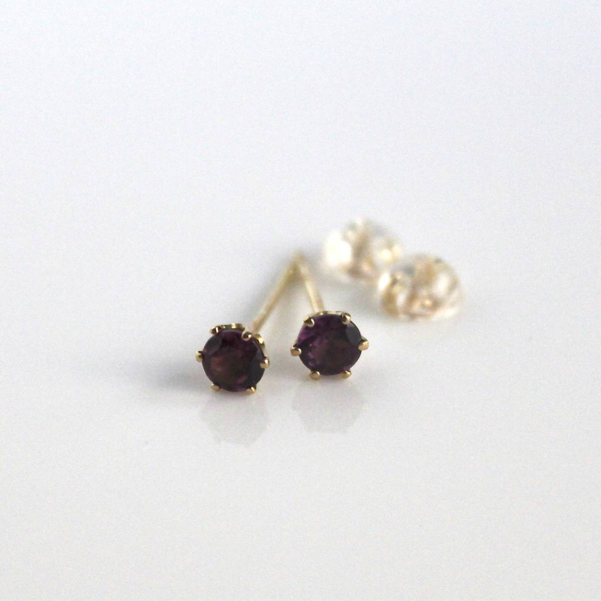 ロードライトガーネット ピアス K18 小粒 3.5mm garnet earring gold