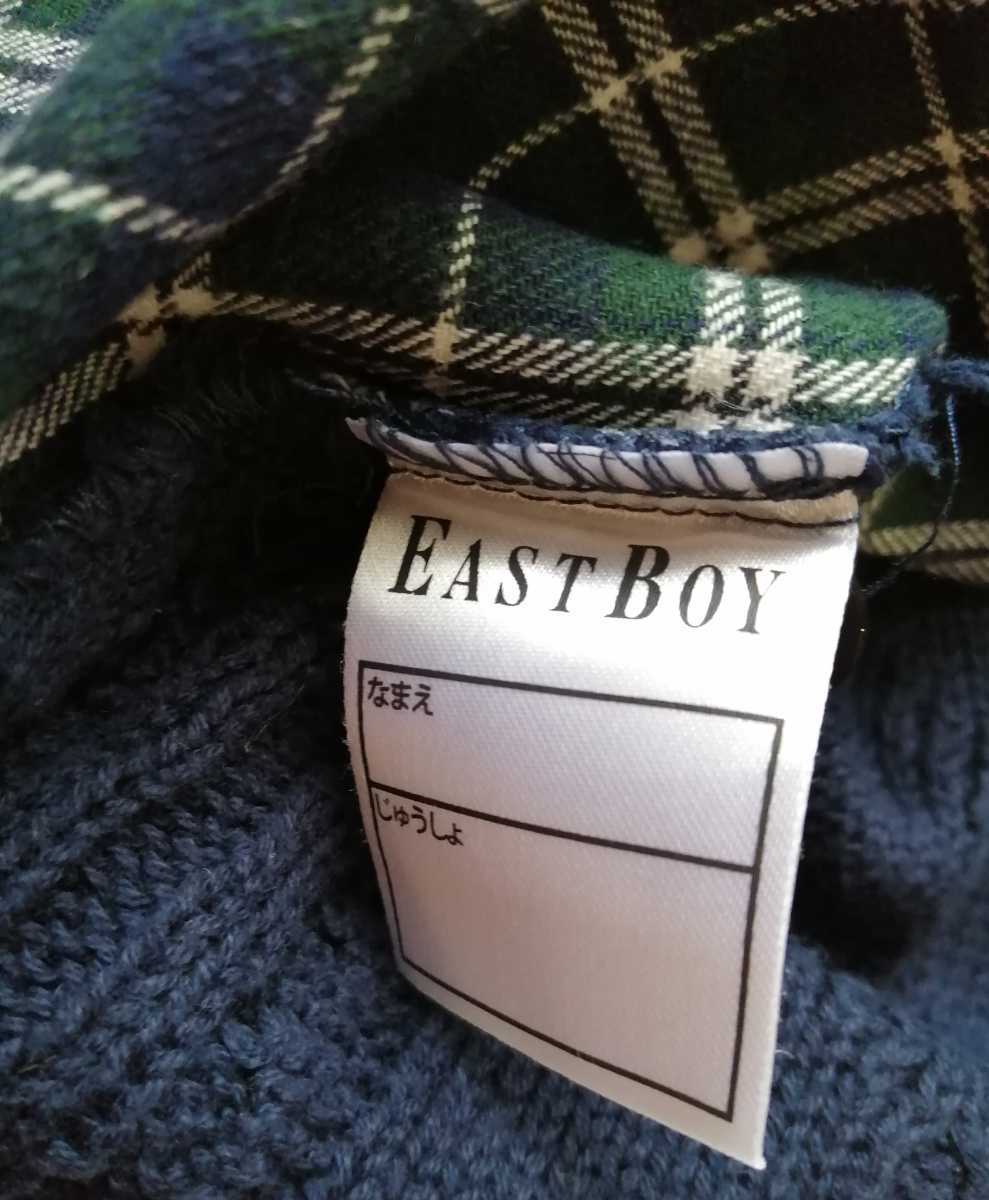 EASTBOY2 пункт [120 tartan проверка × кабель плетеный Layered cut and sewn ][130 бледно-голубой футболка с длинным рукавом ] East Boy натуральный серия 