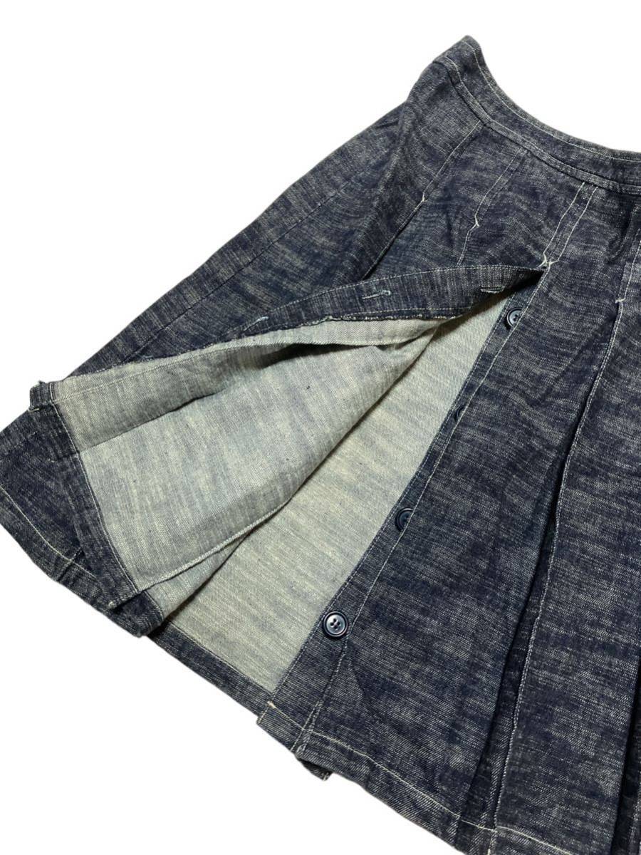 OLIVE des OLIVE プリーツデニムスカート フリーサイズ Made In Japan【247】_画像5