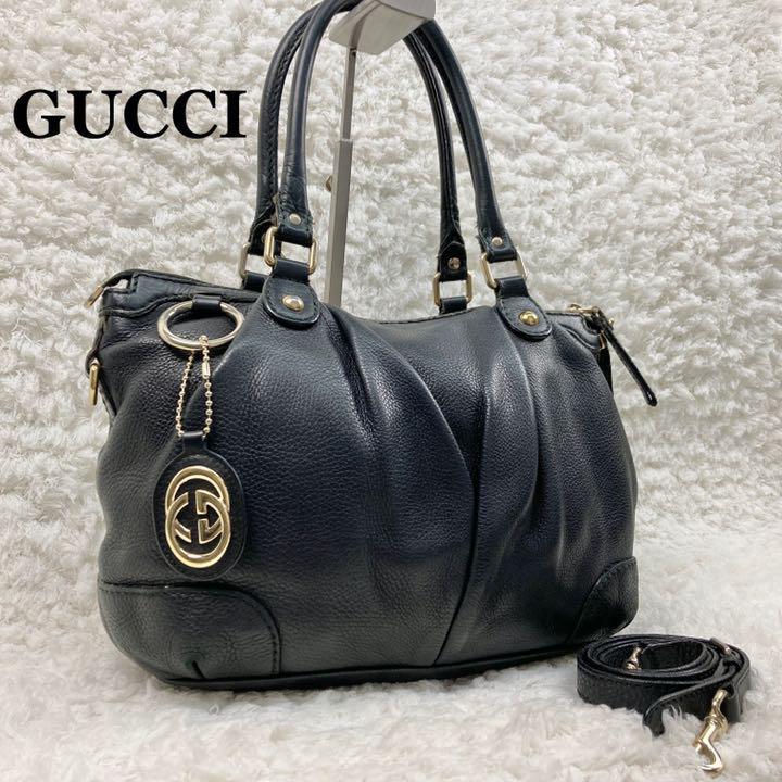 GUCCI グッチ スーキー オールレザー ブラック 黒 ショルダーバッグ