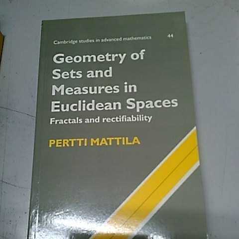 Geometry of Sets & Measures Spaces (Cambridge Studies in Advanced Mathematics, Series Number 44)