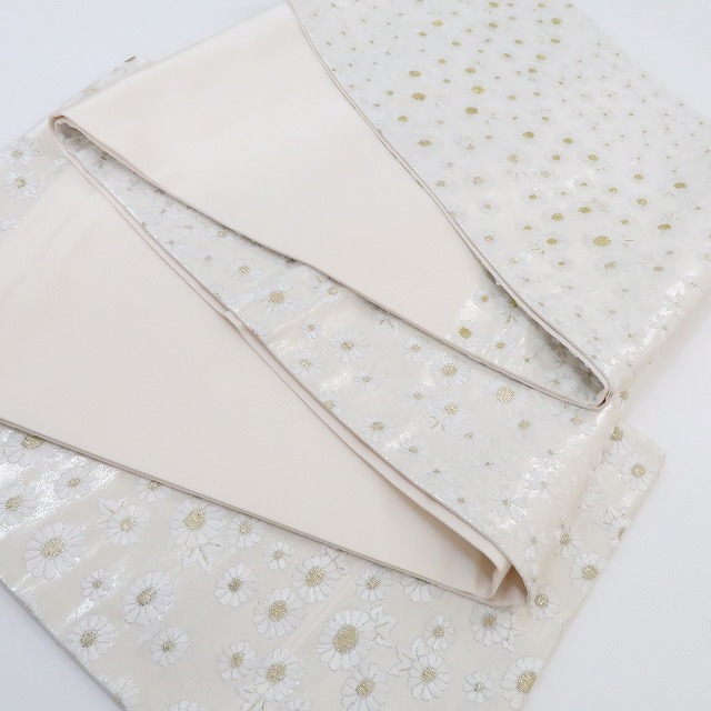 ゆめsaku2 美品 刺繍 着物“贅沢であり、どこまでも清らかに花開く桜と菊”袋帯901_画像6