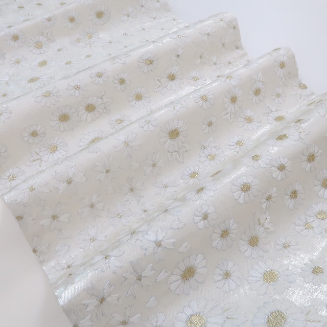 ゆめsaku2 美品 刺繍 着物“贅沢であり、どこまでも清らかに花開く桜と菊”袋帯901_画像5