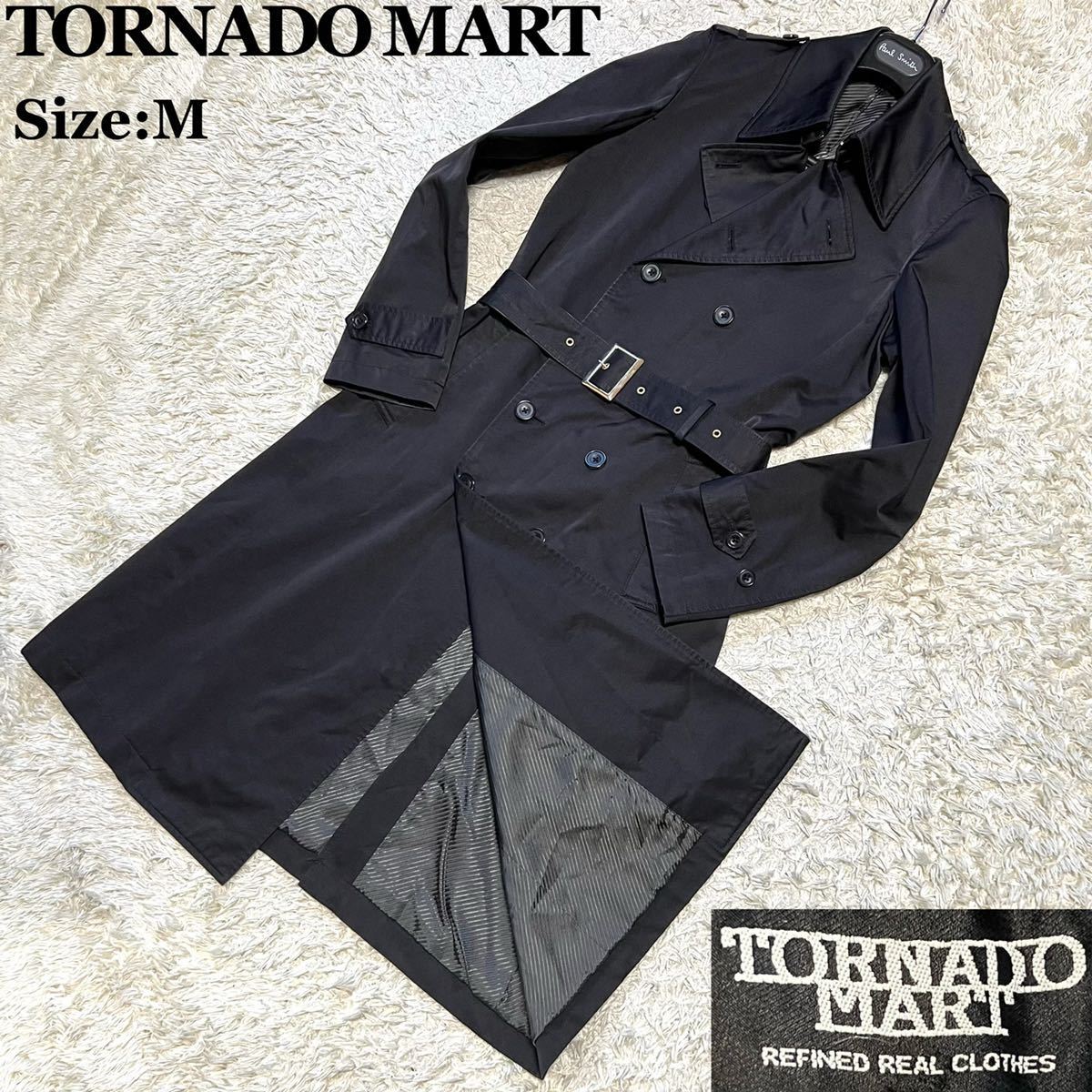 1円〜 【TORNADO MART 】 トレンチコート トルネードマート 黒 M