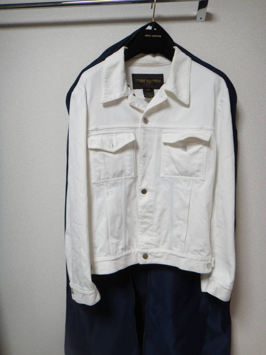 ルイヴィトン製 ホワイト デニムジャケット サイズ52 Gジャン デニム