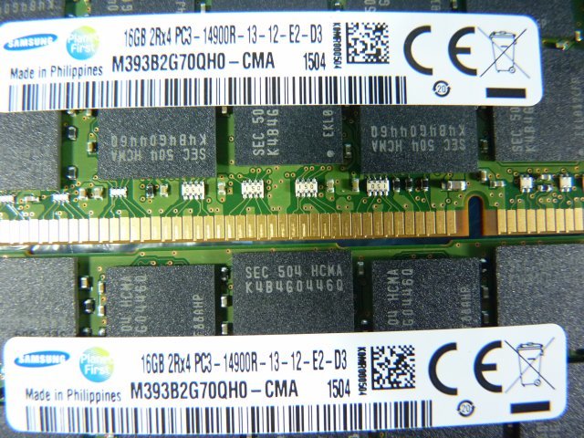 1MLM // 16GB 8枚セット計128GB DDR3-1866 PC3-14900R Registered RDIMM 2Rx4 M393B2G70QH0-CMA/46W0670 00D5048//IBM System x3650 M4取外_画像5