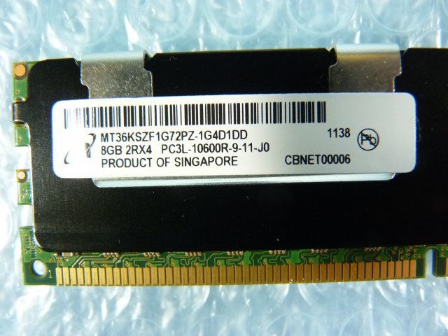 1MNW // 8GB DDR3-1333 PC3L-10600R Registered RDIMM 2Rx4 MT36KSF1G72PZ-1G4D1DD 49Y1415 47J0136 // IBM System x3755 M3 取外_画像2