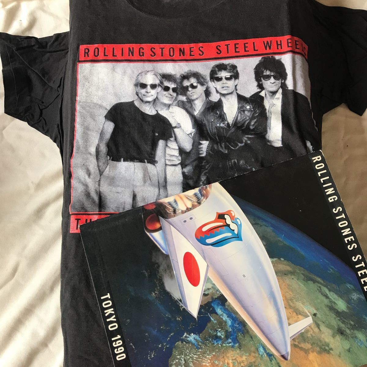 初来日東京ドーム公演 1990 ローリングストーンズ 記念ロックTシャツ L-