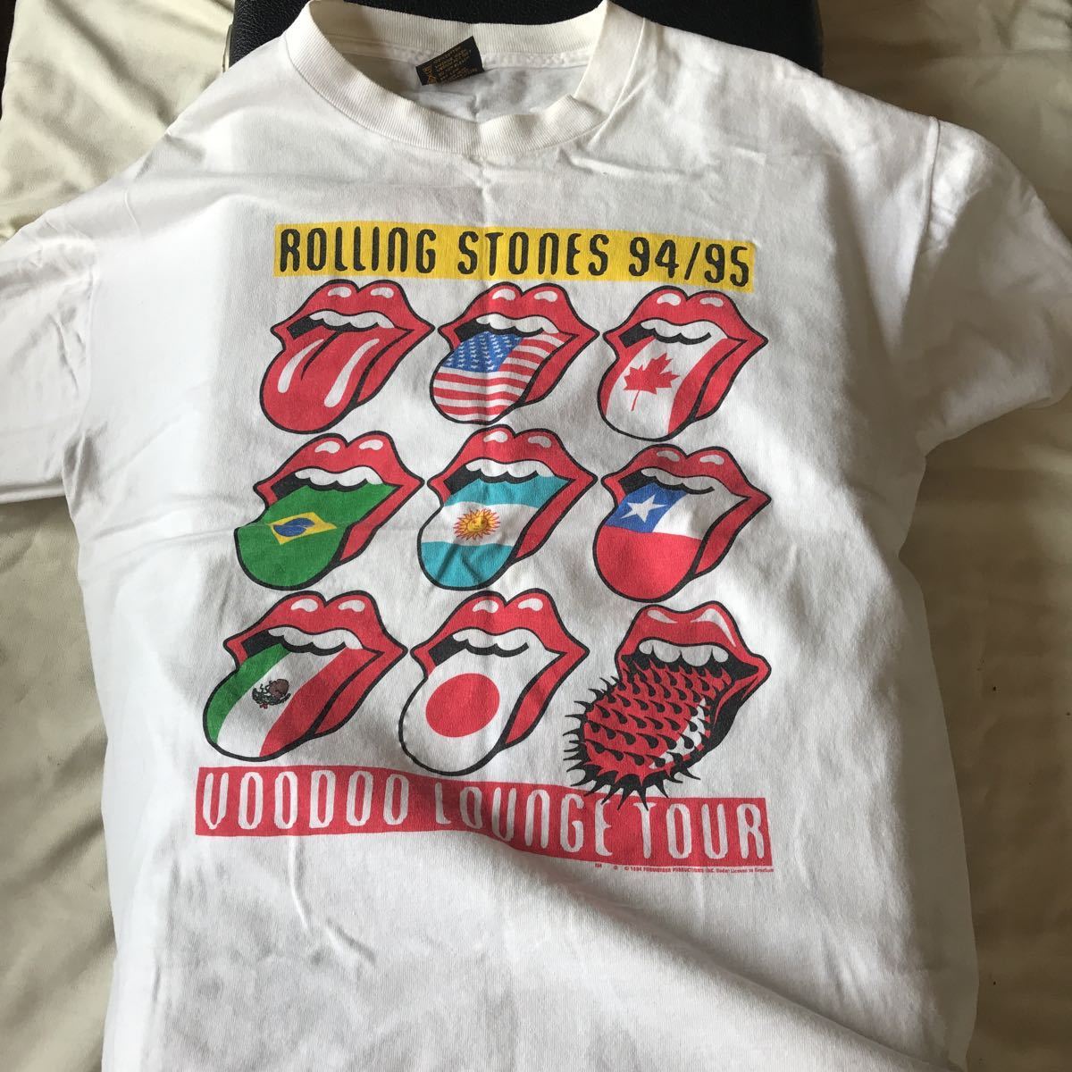 ローリングストーンズ　1995年ワールドツアー94／95 東京ドーム公演にて購入Tシャツ ミックジャガー　キースリチャード_画像1