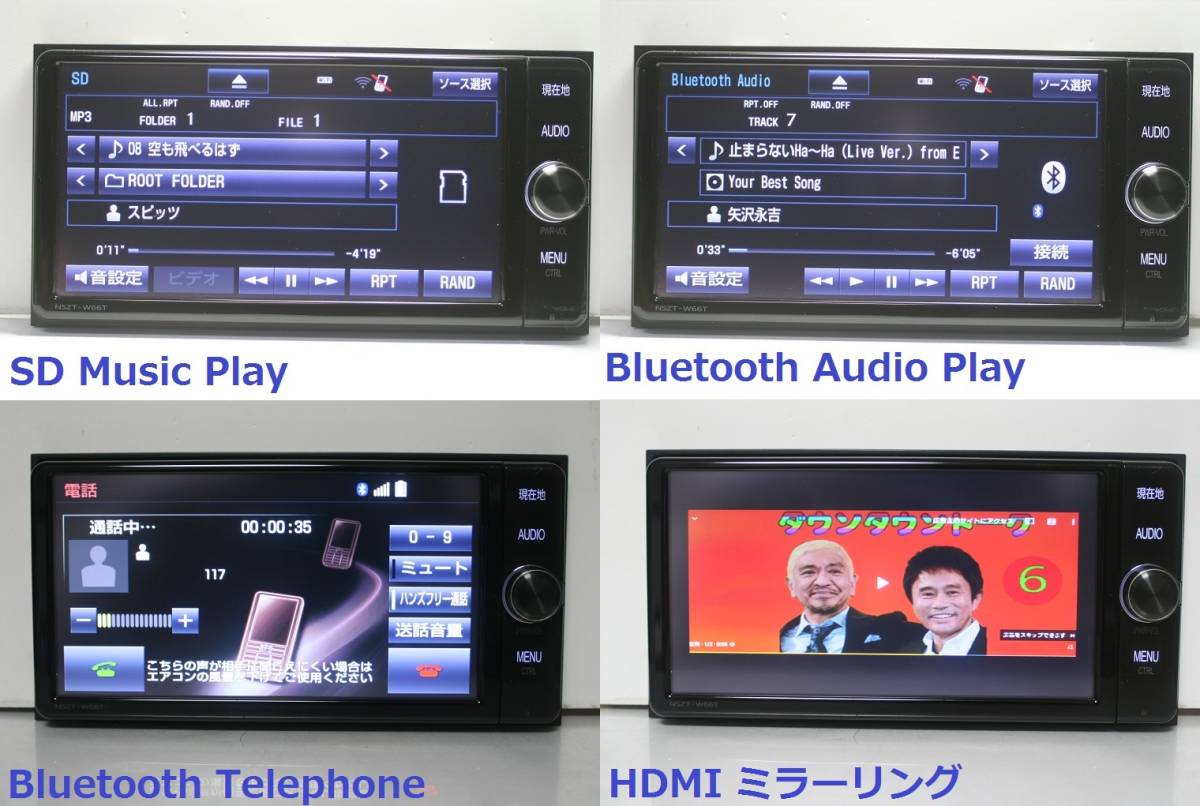 トヨタ純正SDナビNSZT-W66T動作品☆2019年更新地図/フルセグ/DVD/CD/SD
