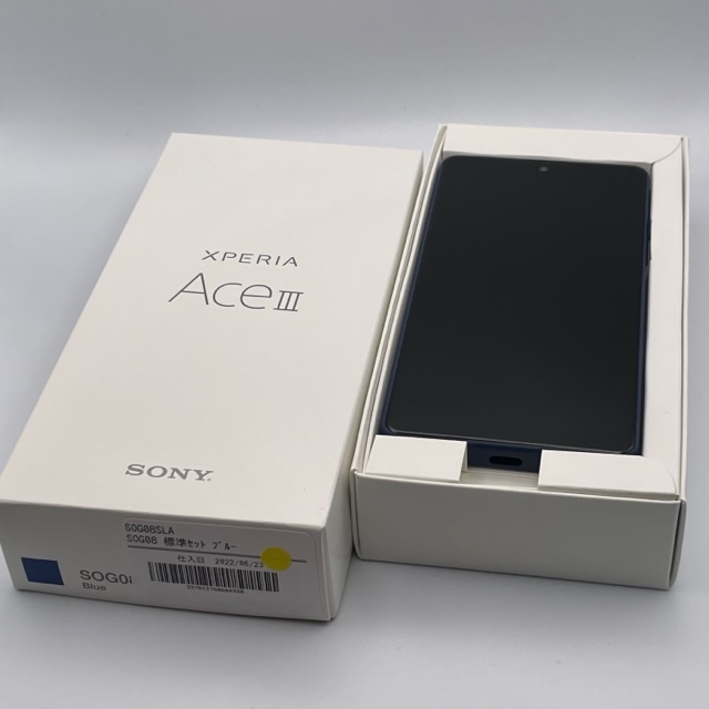 未使用品 Xperia Ace III（ エクスペリア エース マークスリー ） SOG08 Blue au SIMロックなし