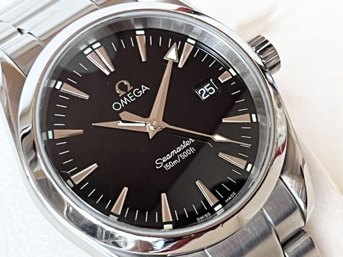 オメガ シーマスターアクアテラ150M クォーツ36mm ブラック文字盤