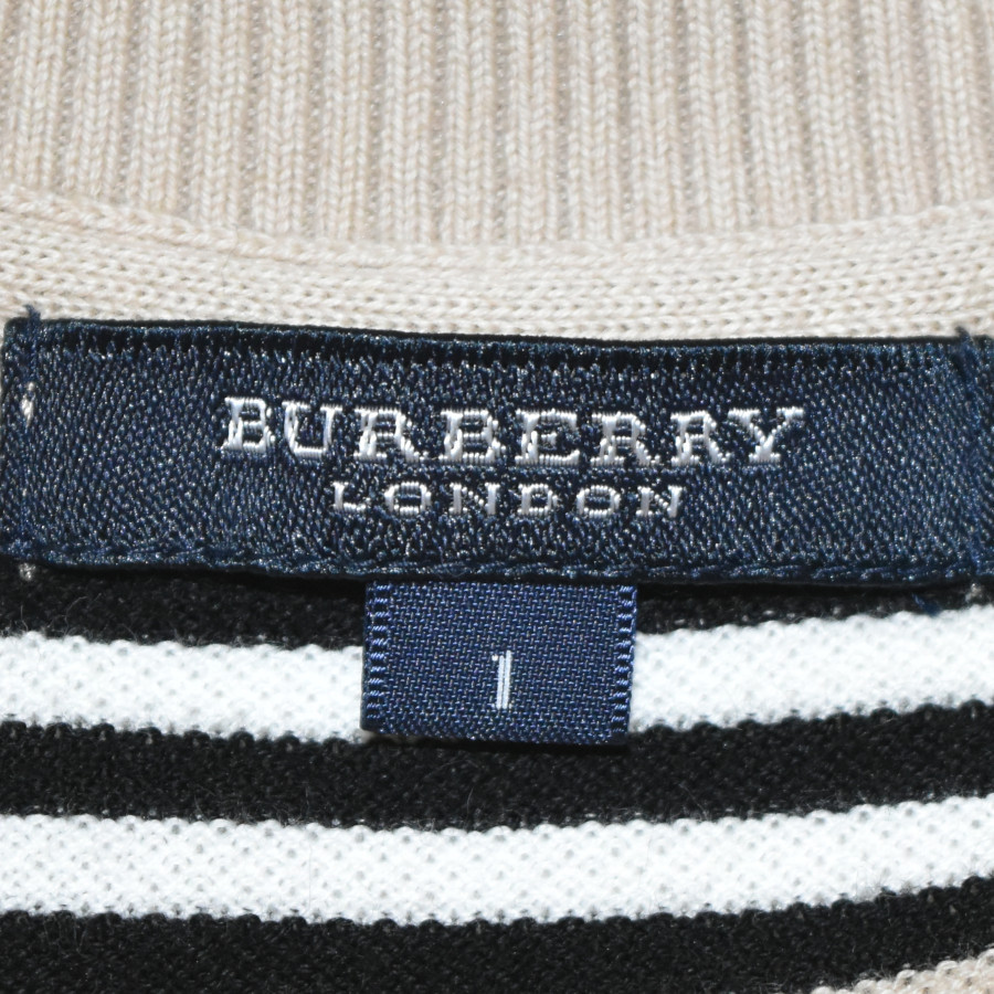 バーバリーロンドン トップス ヘンリーネック ボーダー ベージュ サイズ：1 BURBERRY_画像3