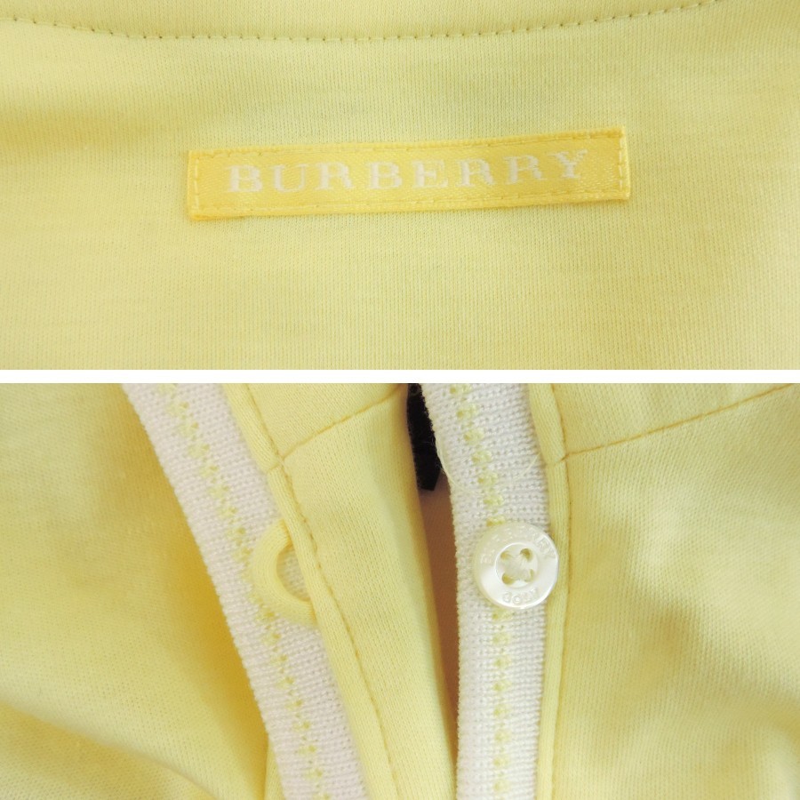  Burberry Golf polo-shirt lady's yellow cotton size M three . association BURBERRY GOLF