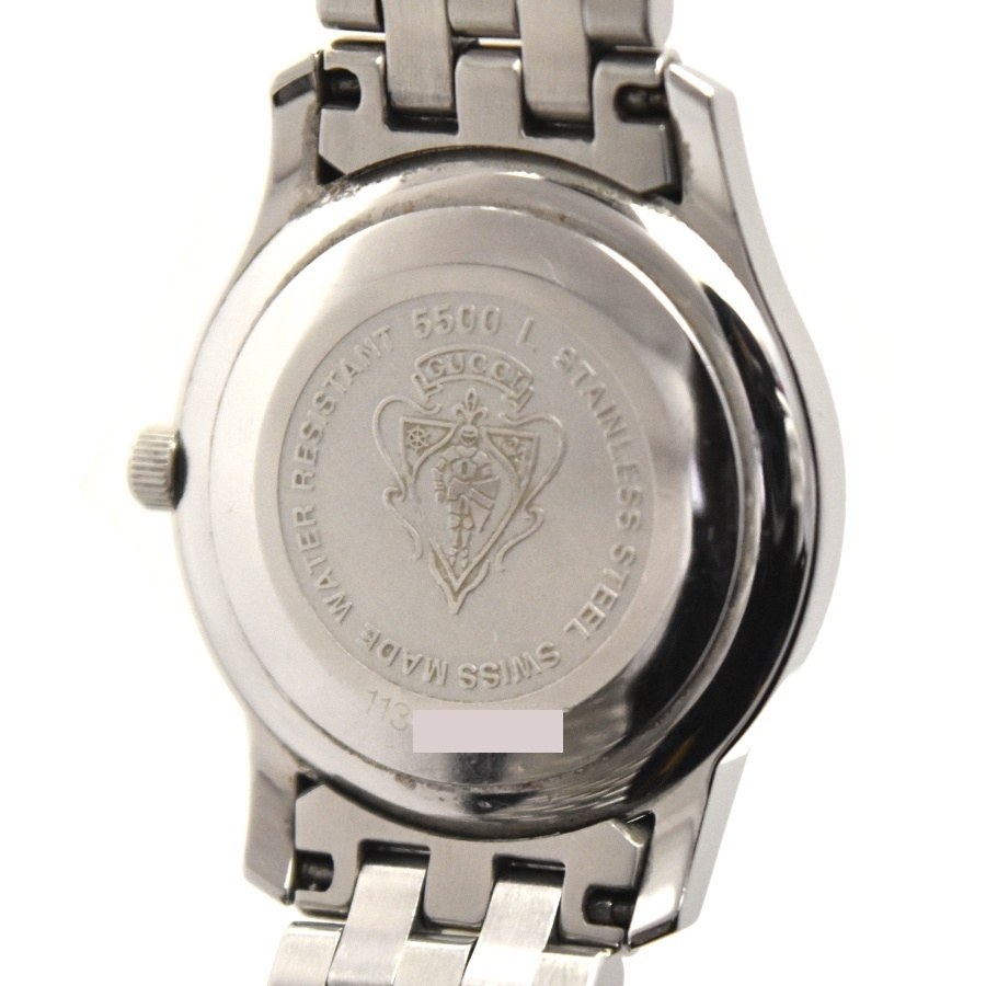 グッチ Gクラス レディース腕時計 クオーツ SS シルバー×ブラック文字盤 5500L(YA055503) GUCCI_画像5