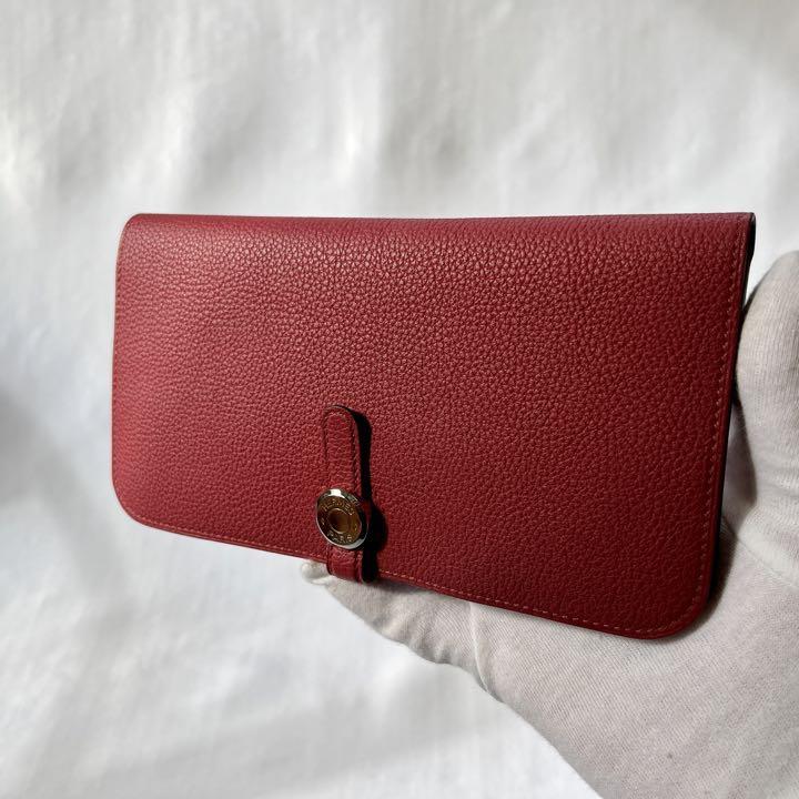 エルメス ドゴン ロング トゴ 長財布 レッド レディースファッション