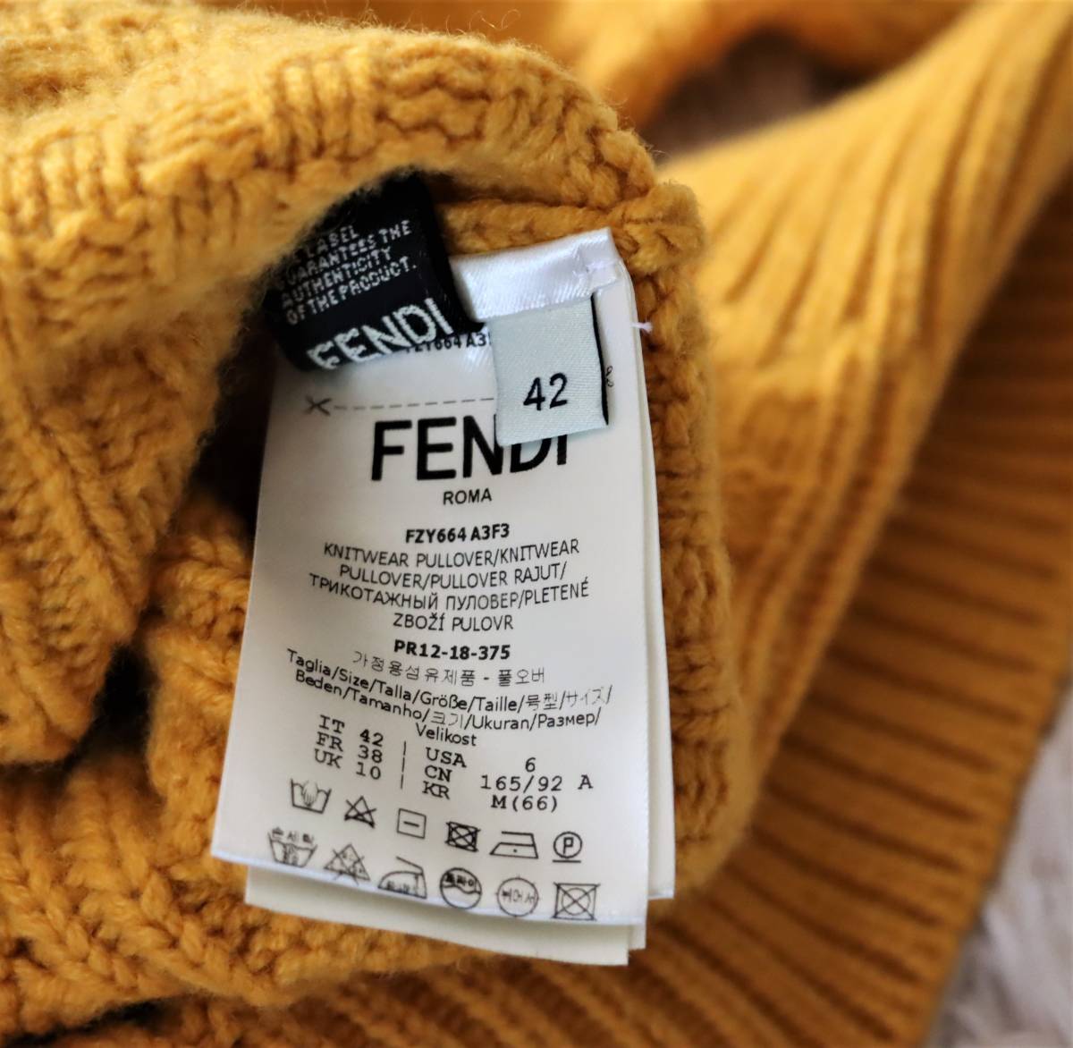 【FENDI】希少モデル ニット＆セーター サイズ42 国内正規品 カシミア＆ウール レディース フェンディ_画像5