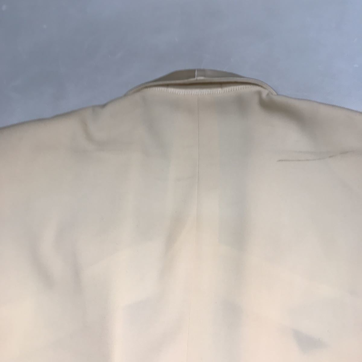 新品B品激安original costumeショールカラータキシードジャケットサイズL クリームホワイトカラー　ビンテージ　ウール100%日本製