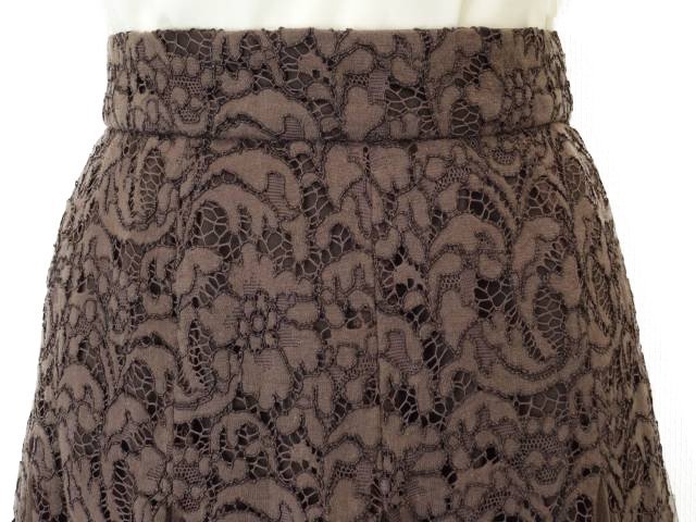 未使用品 レリアン Leilian ロング丈 レースフレアスカート 11