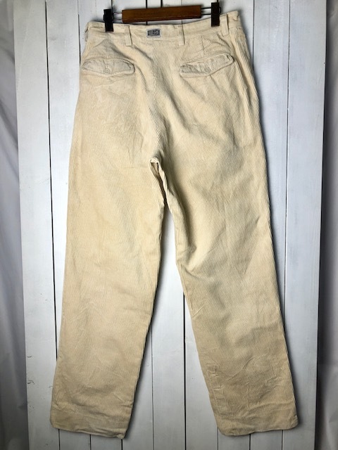 80s イタリア製 FERRE JEANS 太畝コーデュロイ タックスラックスパンツ