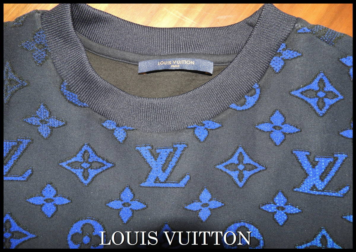  rare LOUIS VUITTON Jaguar do monogram gradation sweat jacket sweatshirt velour S men's navy navy blue color Louis Vuitton 