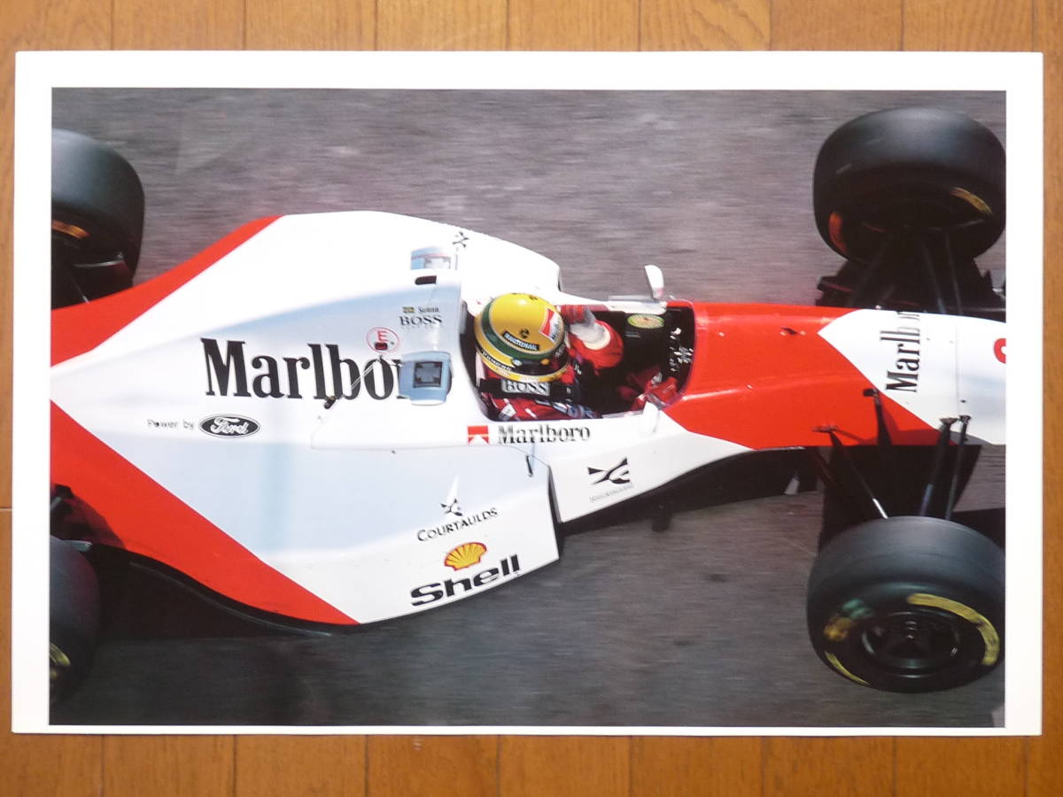  i-ll ton * Senna .. memory poster F1 1993 year McLAREN Ford MP4/8 i-ll ton * Senna unused 