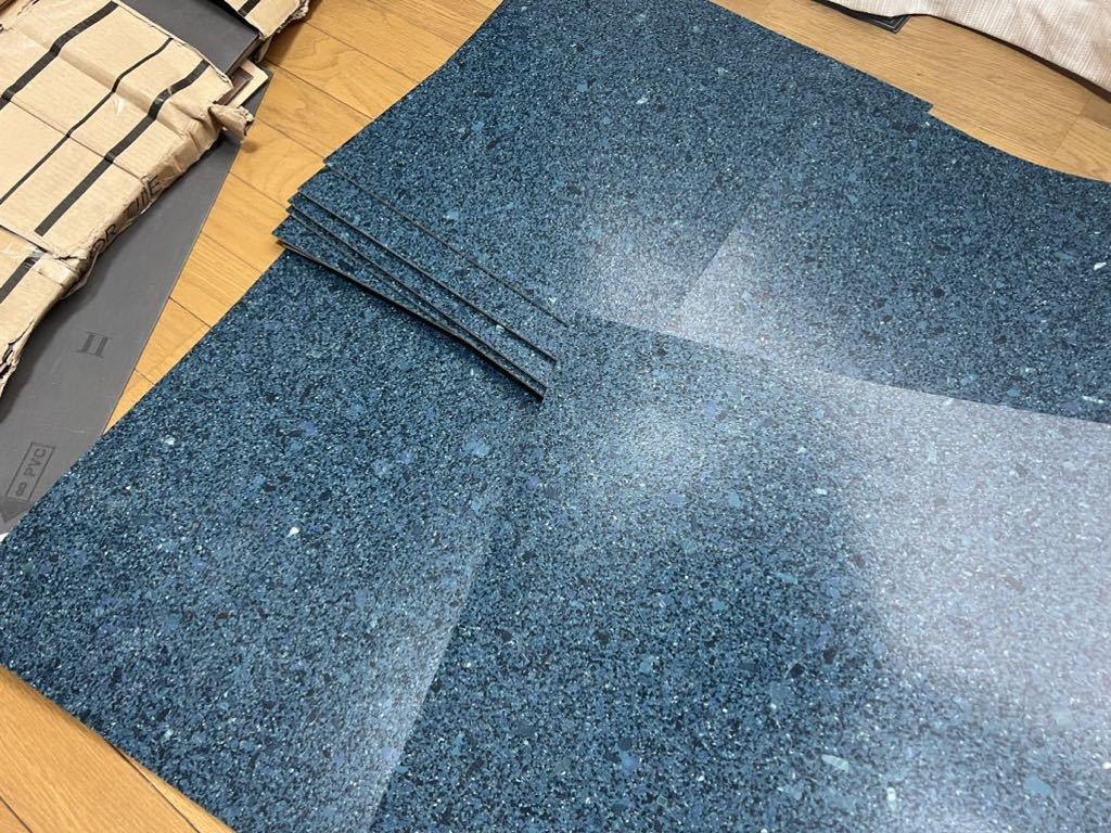 未使用品 タジマ フロアタイル 15枚入り インレイドVタイル デュアル ホモジニアスビニル床タイル 青色 床材 DIY