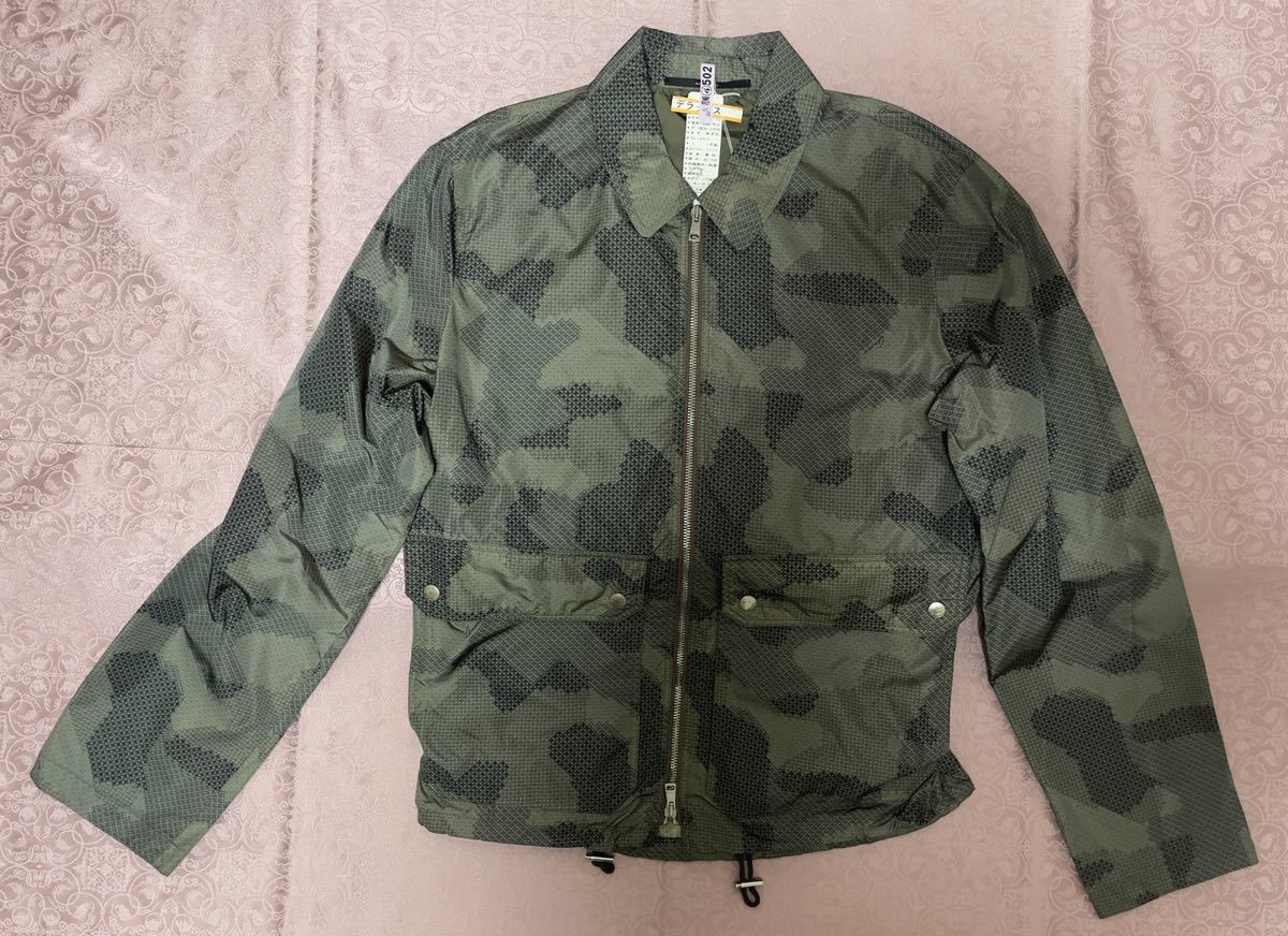 グッチグリーン系カモフラナイロンジャンバー44メンズM〜L GUCCIのロゴ