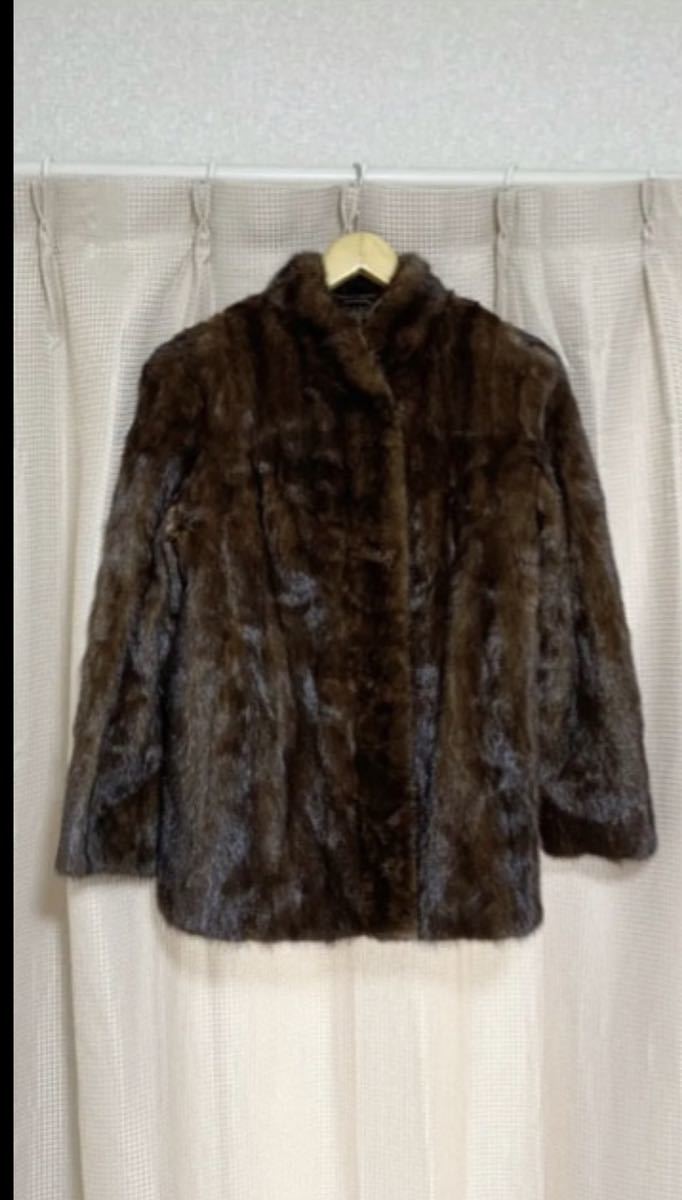 ミンク ファーコート　MITSUKOSHI購入　11号　毛皮コート ハーフコート ブラウン