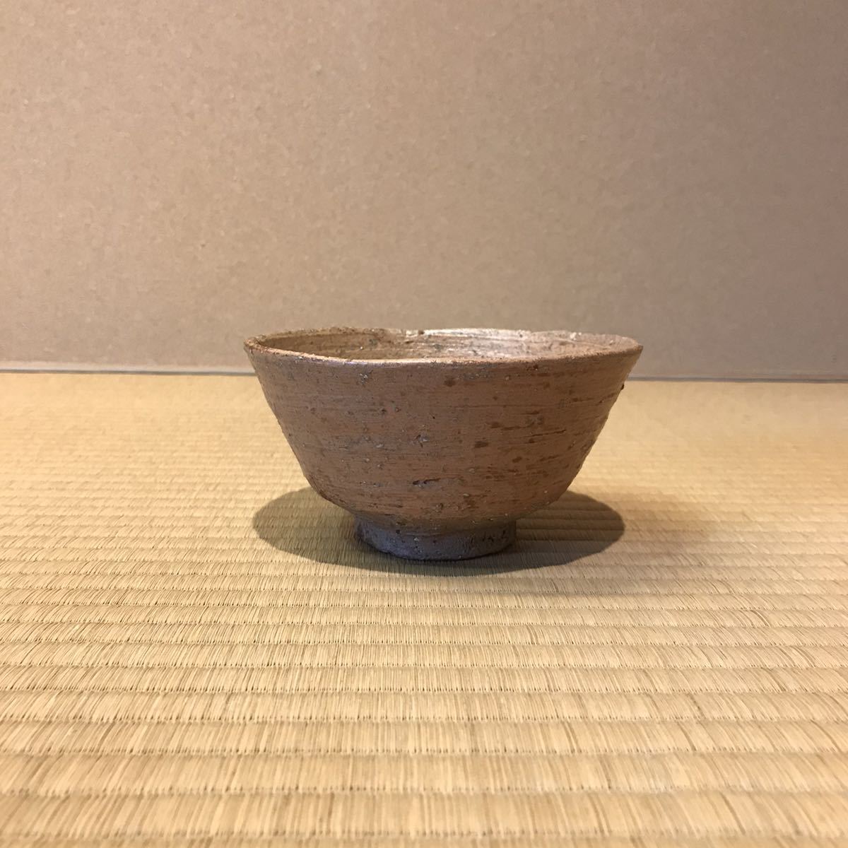 森田十雨作 釘彫伊羅保茶碗