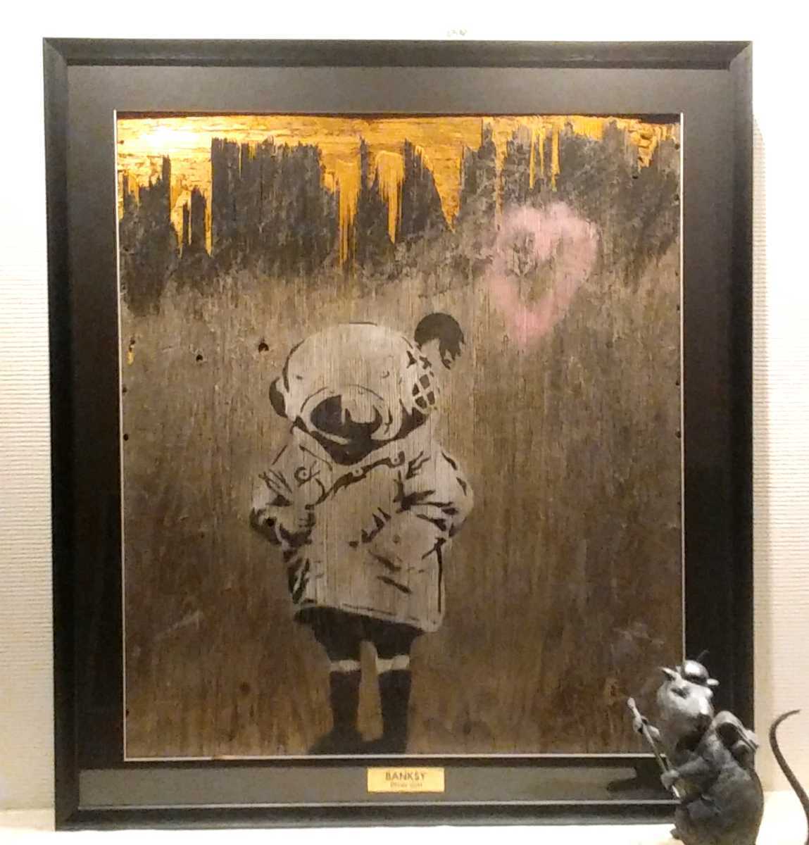 新価格！超希少75×92cmの合板に描かれた巨大、Banksy(バンクシー)の『Diver Girl』２００５年以前にイギリスEast Londonで発見■Dismaland