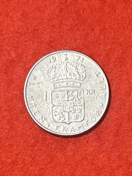 スウェーデン グスタフ6世 グスタフ・アドルフ GUSTAF VI ADOLF 1971年 コイン 海外 外国 硬貨 コイン 銀貨 貨幣 お金 ◆G-126の画像2