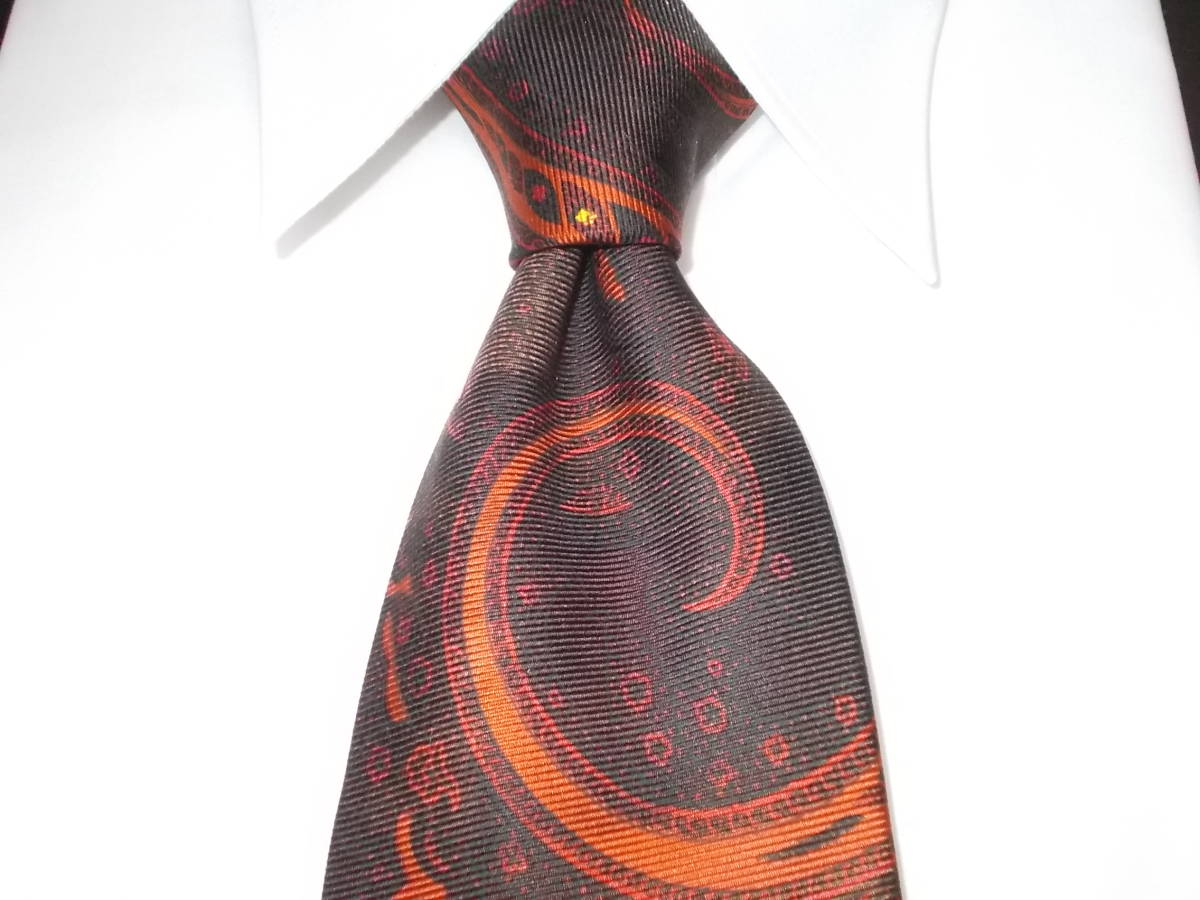 ◇超美品◇ エトロ ETRO ネクタイ ペイズリー柄 イエロー ブラウン ...