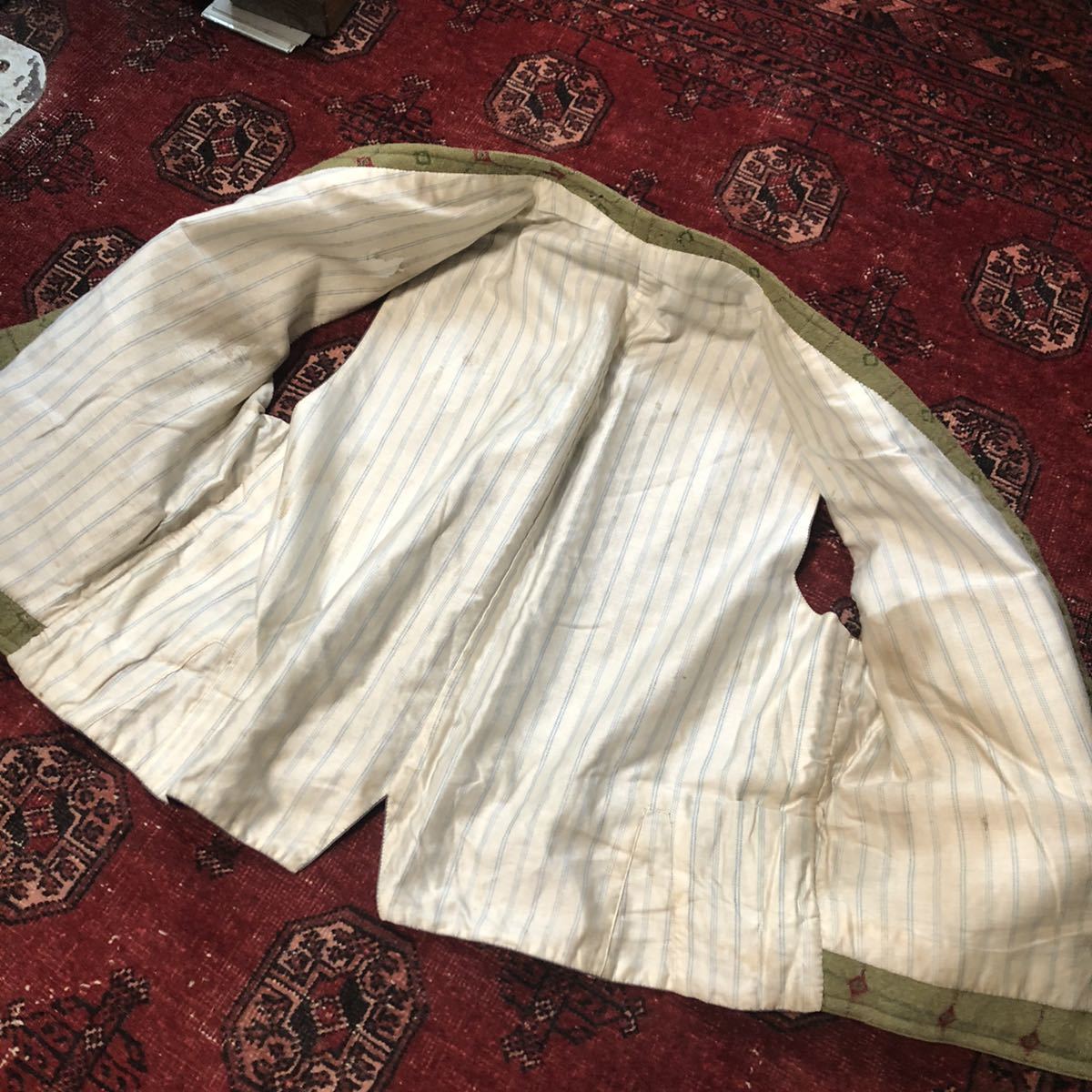 【VINTAGE】1920’s French ウールベスト 状態 ヴィンテージ 20s 30s 40s ジレ シンチバッグ 針刺し フランス ワーク