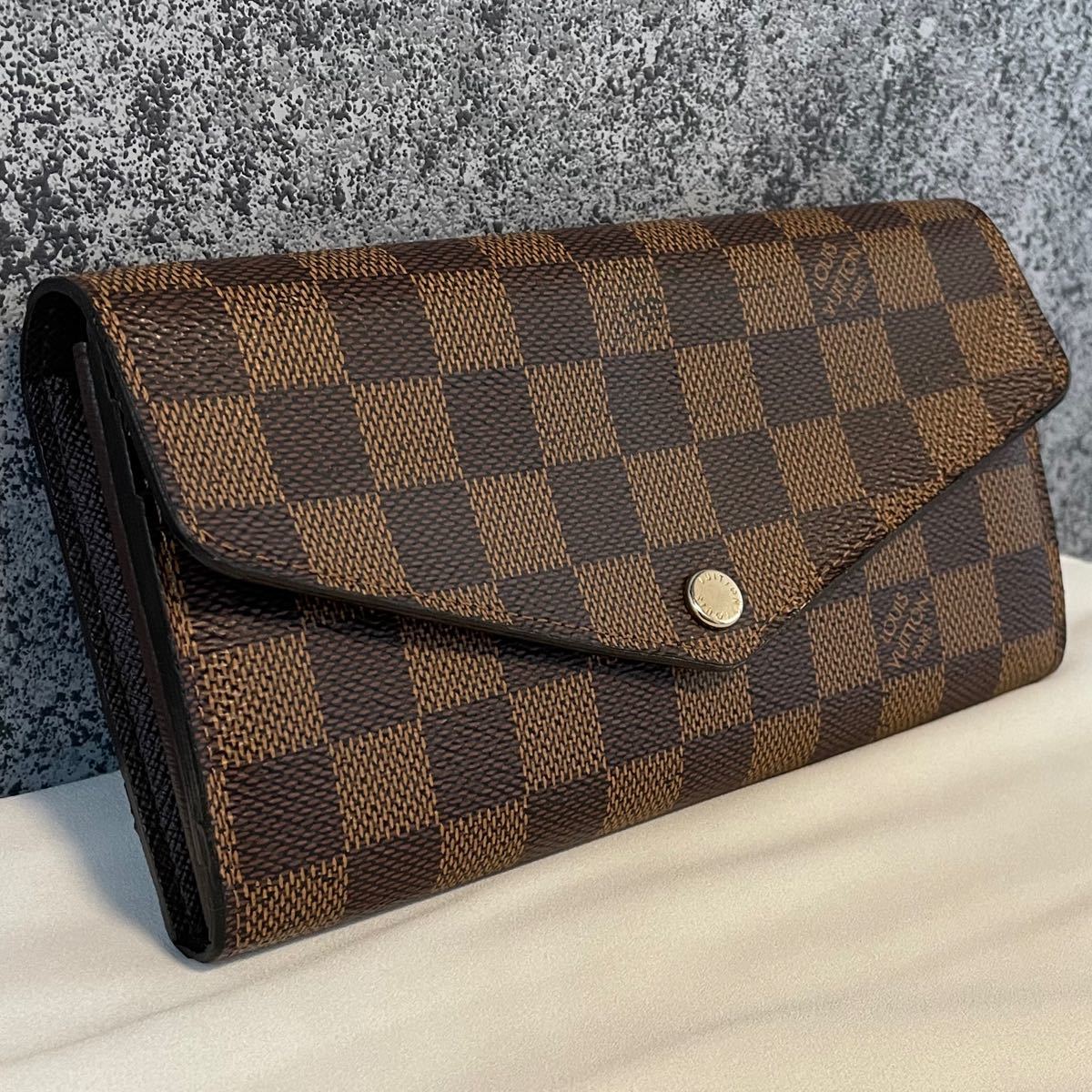 LOUIS VUITTON ルイヴィトン ダミエ エベヌ ポルトフォイユ サラ 長