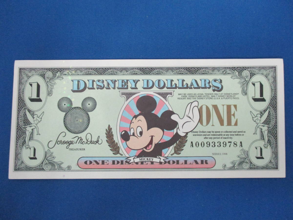 ディズニーダラー紙幣 10ドル1990年になってます。