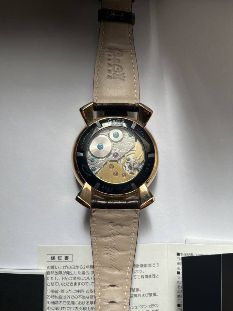 GaGa MILANO ガガミラノ マヌアーレ 48MM 5014.02S 手巻き腕時計 国内正規品 ブラウン文字盤 保証書 美品 値下げしました